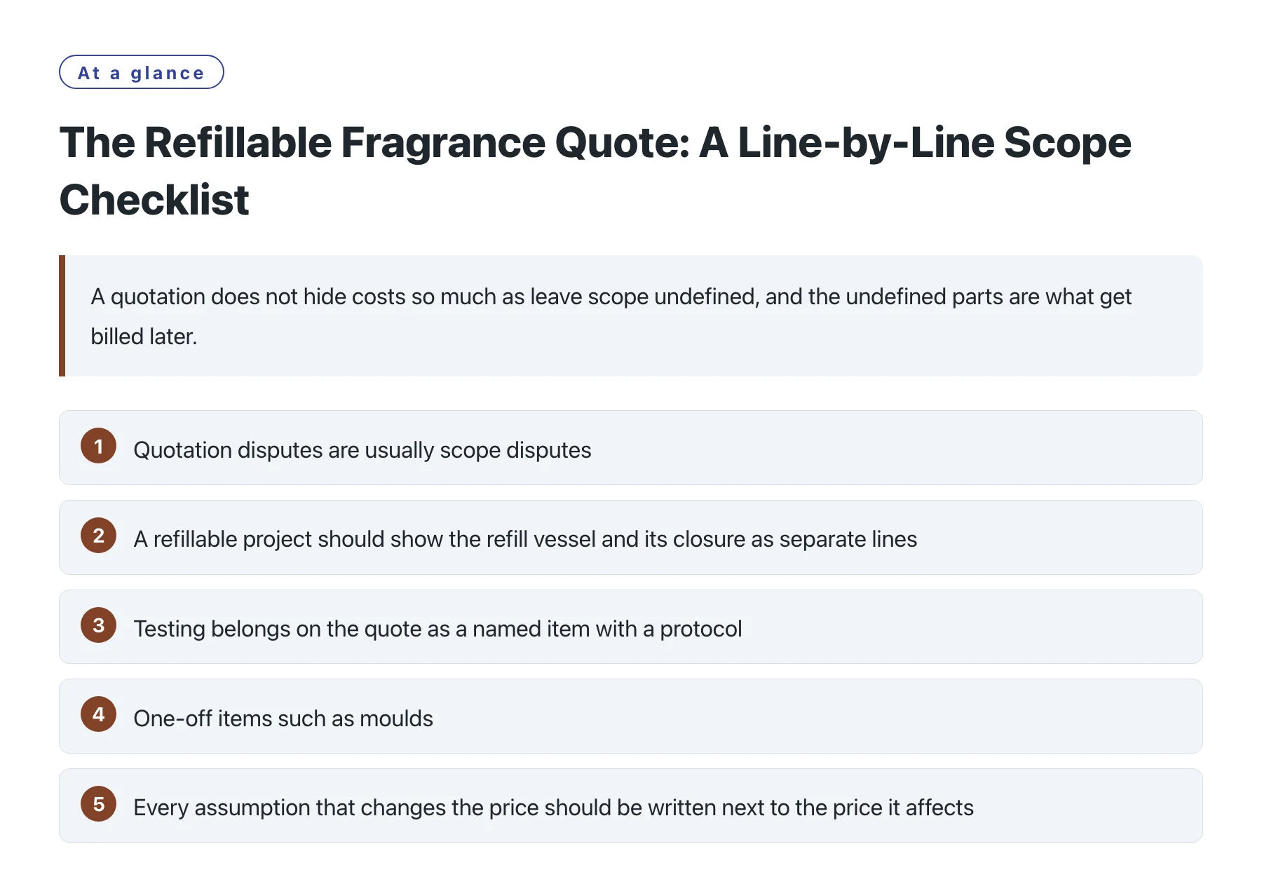 The Refillable Fragrance Quote: A Line-by-Line Scope Checklist——全文要点速览